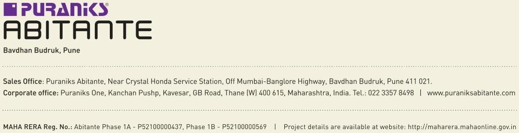  of real estate project Puraniks Abitante located at Bavadhan-bk, Pune, Maharashtra