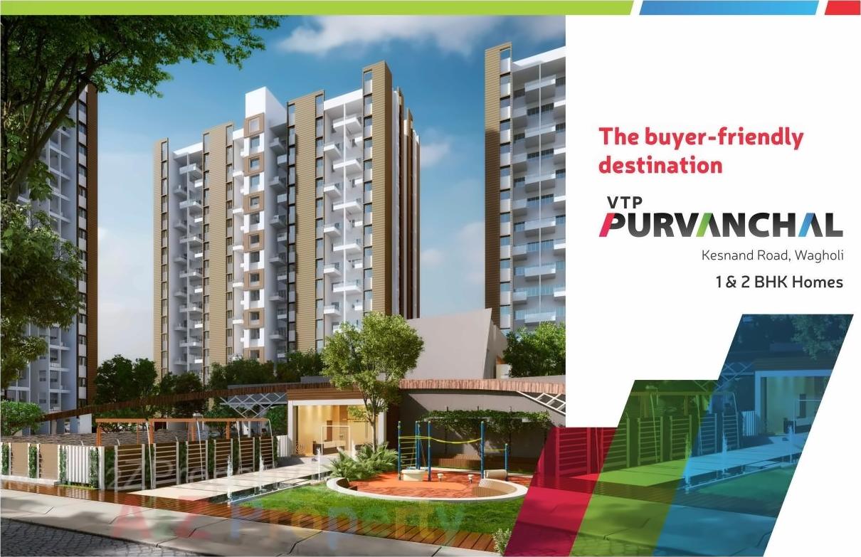3D Elevation of real estate project Purvanchal located at Kesnand, Pune, Maharashtra