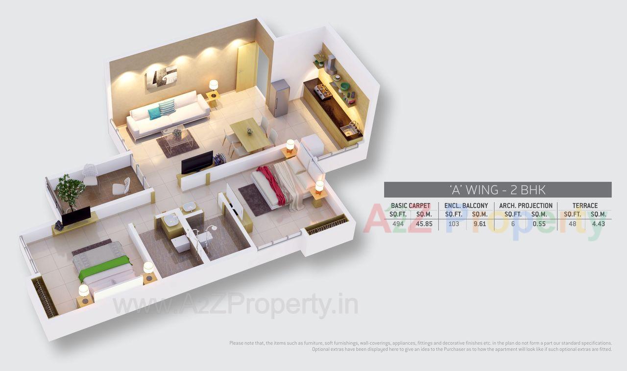 Vtp Purvanchal Unit Plan A Wing 1 of real estate project Purvanchal located at Kesnand, Pune, Maharashtra