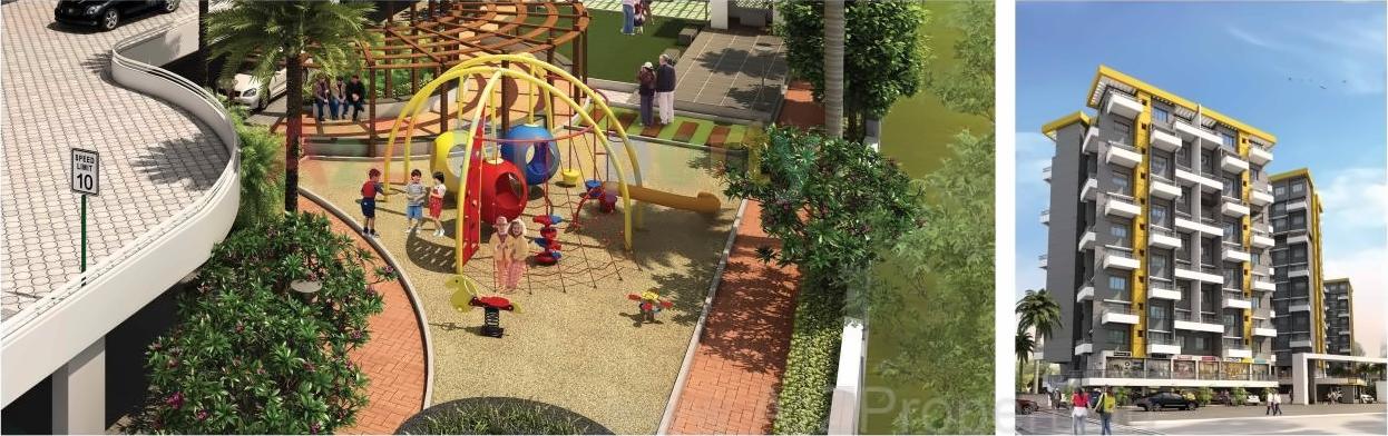 3D Elevation of real estate project Raajlaxmi Greens located at Pimpri-chinchawad-m-corp, Pune, Maharashtra