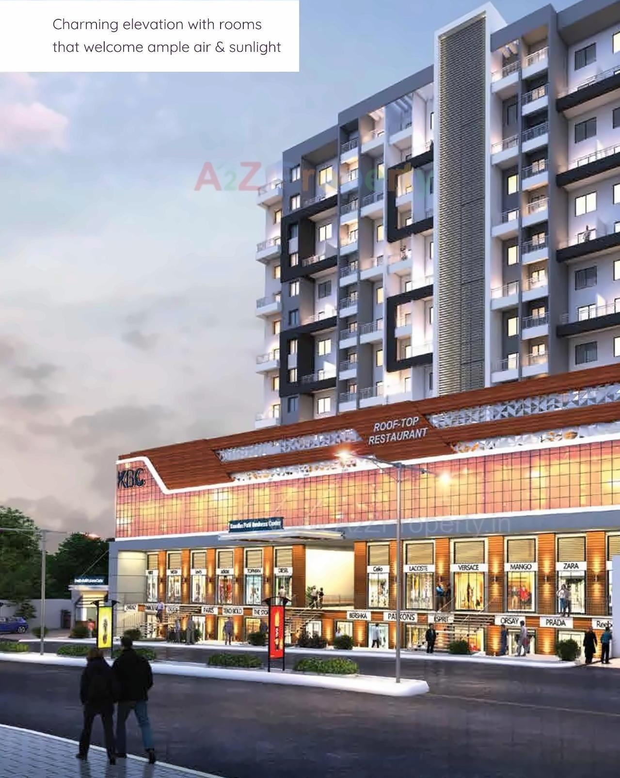 3D Elevation of real estate project Raghunandan Kasturi/ Kamthe Patil Business Center located at Kondhwa-bk, Pune, Maharashtra