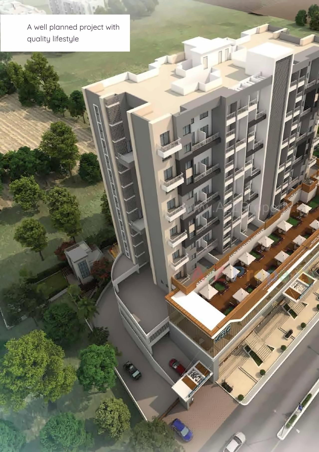 3D Elevation of real estate project Raghunandan Kasturi/ Kamthe Patil Business Center located at Kondhwa-bk, Pune, Maharashtra