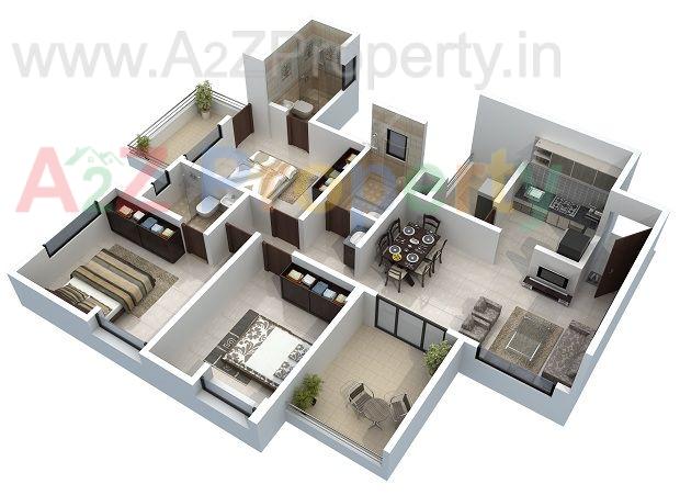 3bhk of real estate project Rainbow Grace located at Wagholi, Pune, Maharashtra