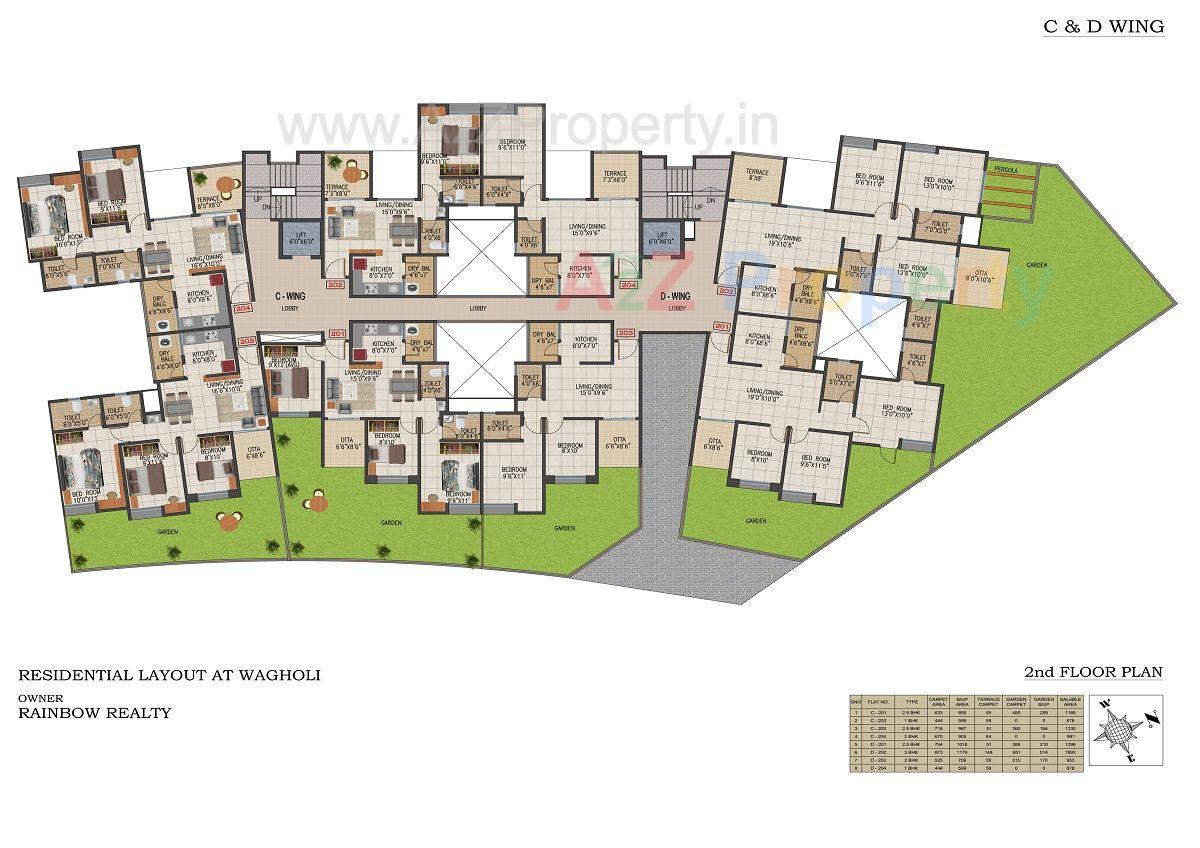 Floor2 of real estate project Rainbow Grace located at Wagholi, Pune, Maharashtra