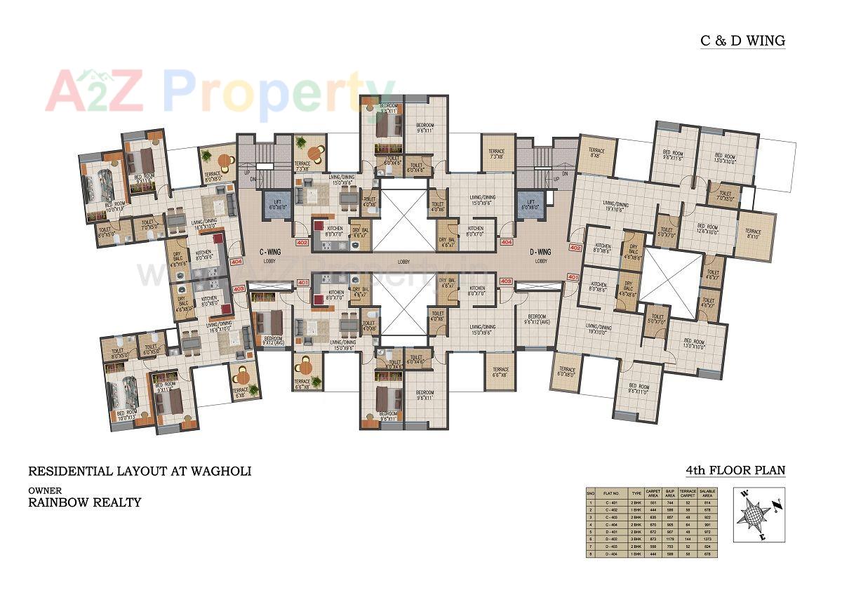 Floor4 of real estate project Rainbow Grace located at Wagholi, Pune, Maharashtra