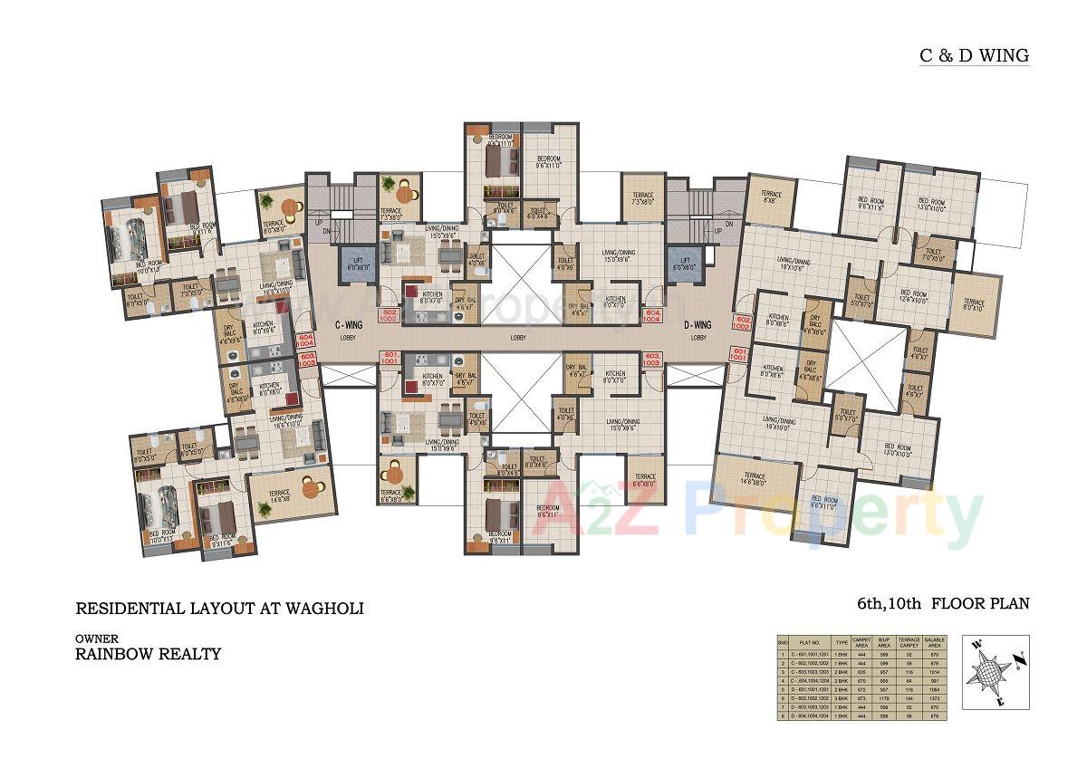 Floor6 10 of real estate project Rainbow Grace located at Wagholi, Pune, Maharashtra