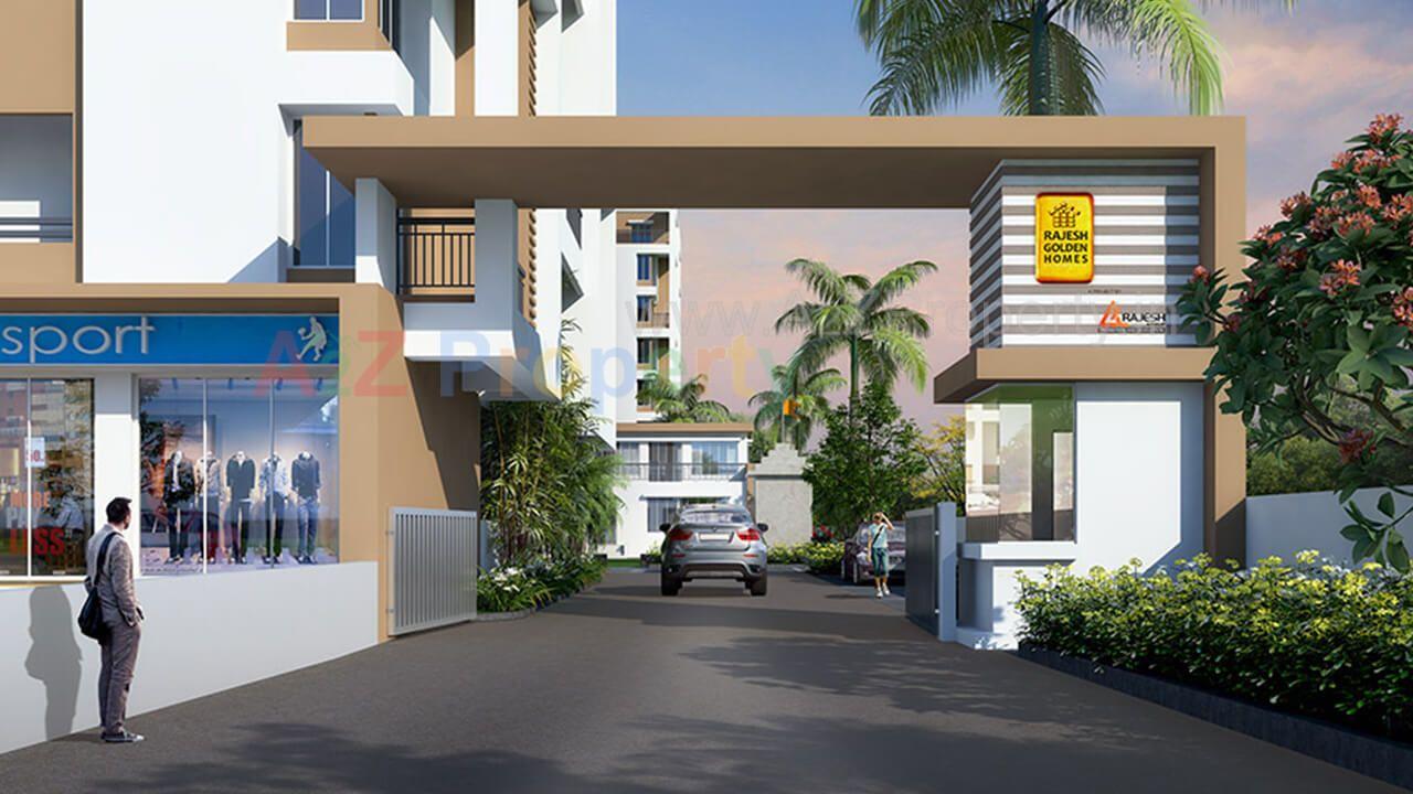 Gate of real estate project Rajesh Golden Homes located at Karegaon, Pune, Maharashtra
