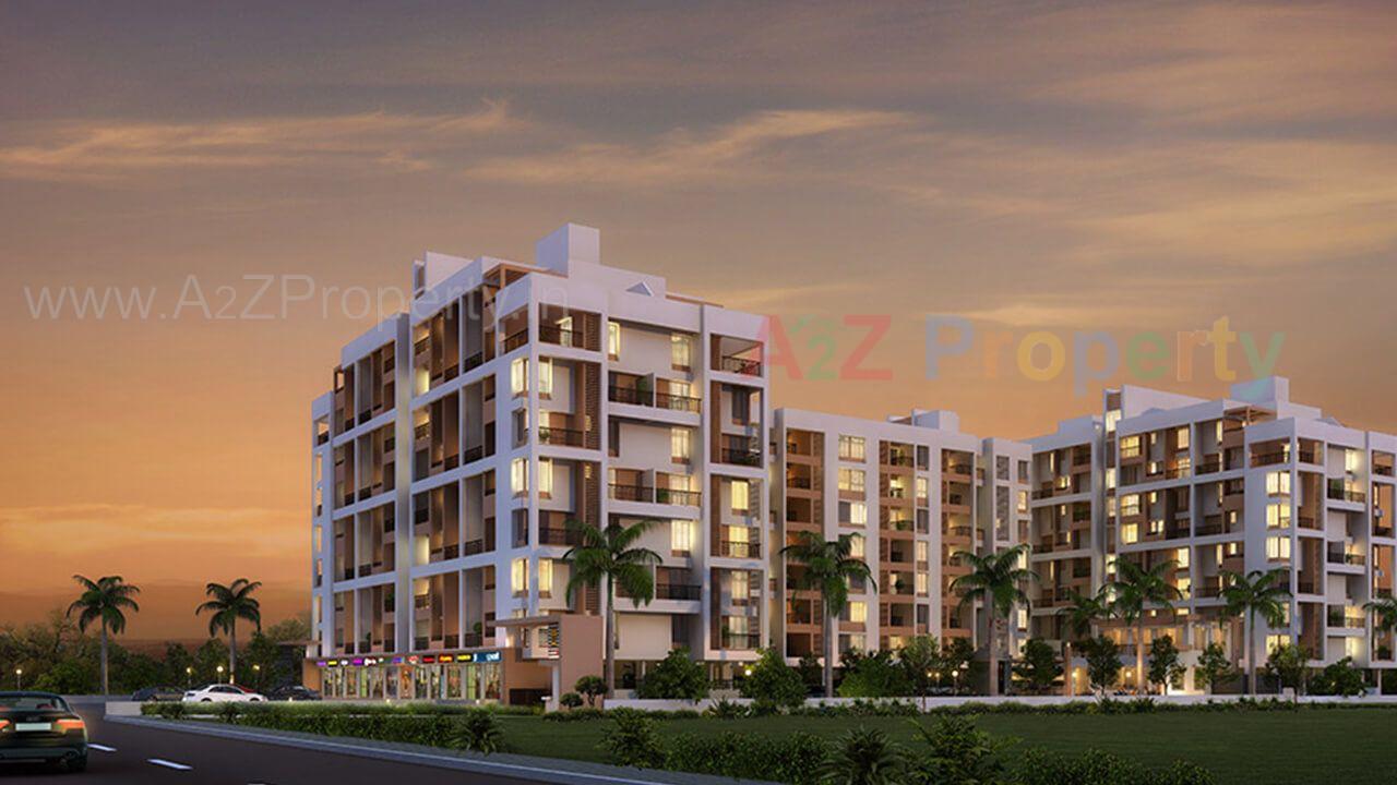 Perspective_night of real estate project Rajesh Golden Homes located at Karegaon, Pune, Maharashtra