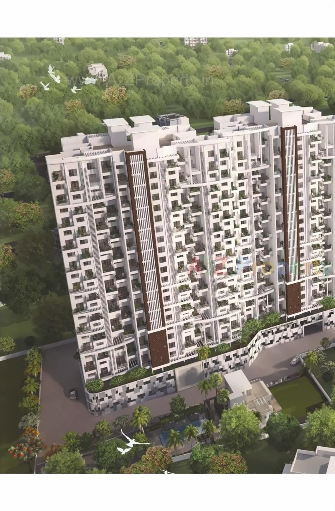 3D Elevation of real estate project Rajgruhi Residency Tower located at Pune-m-corp, Pune, Maharashtra
