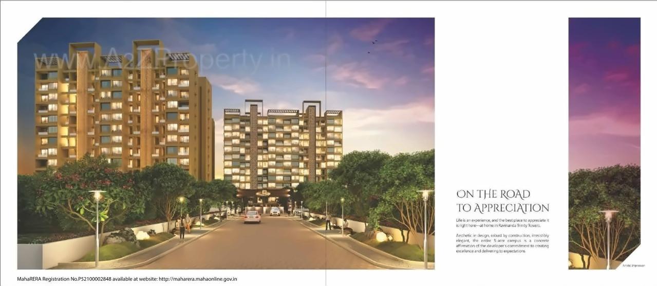 3D Elevation of real estate project Ravinanda Trinity located at Wagholi, Pune, Maharashtra