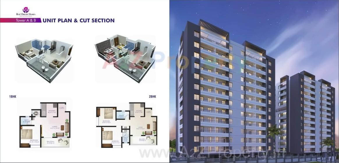 3D Elevation of real estate project Real Dream Homes located at Varale, Pune, Maharashtra