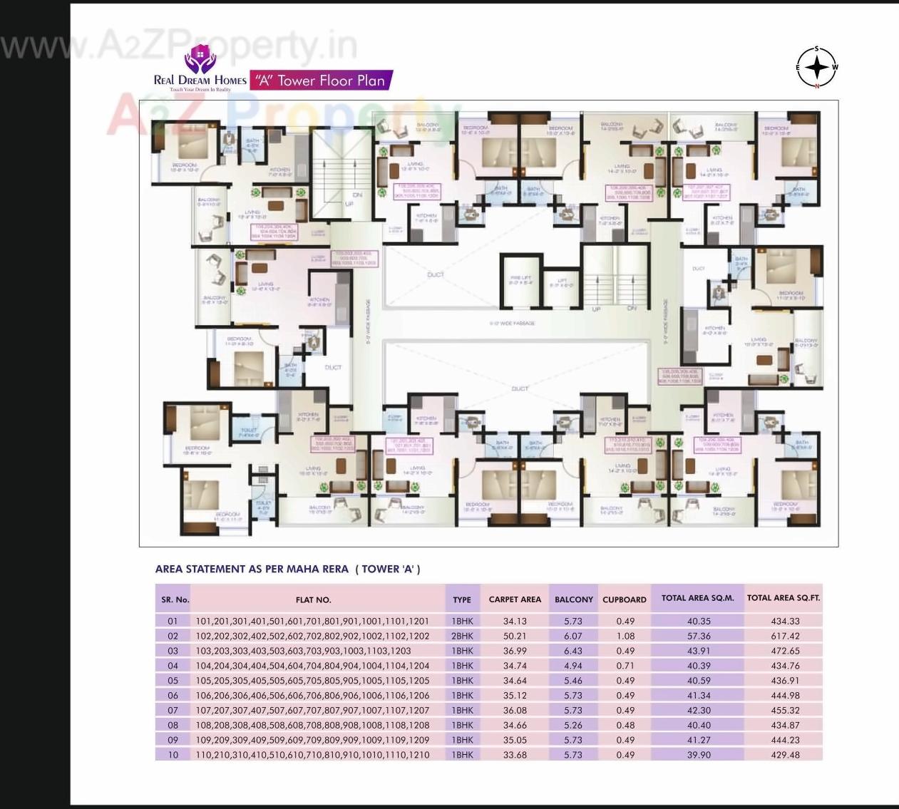 Layout of real estate project Real Dream Homes located at Varale, Pune, Maharashtra