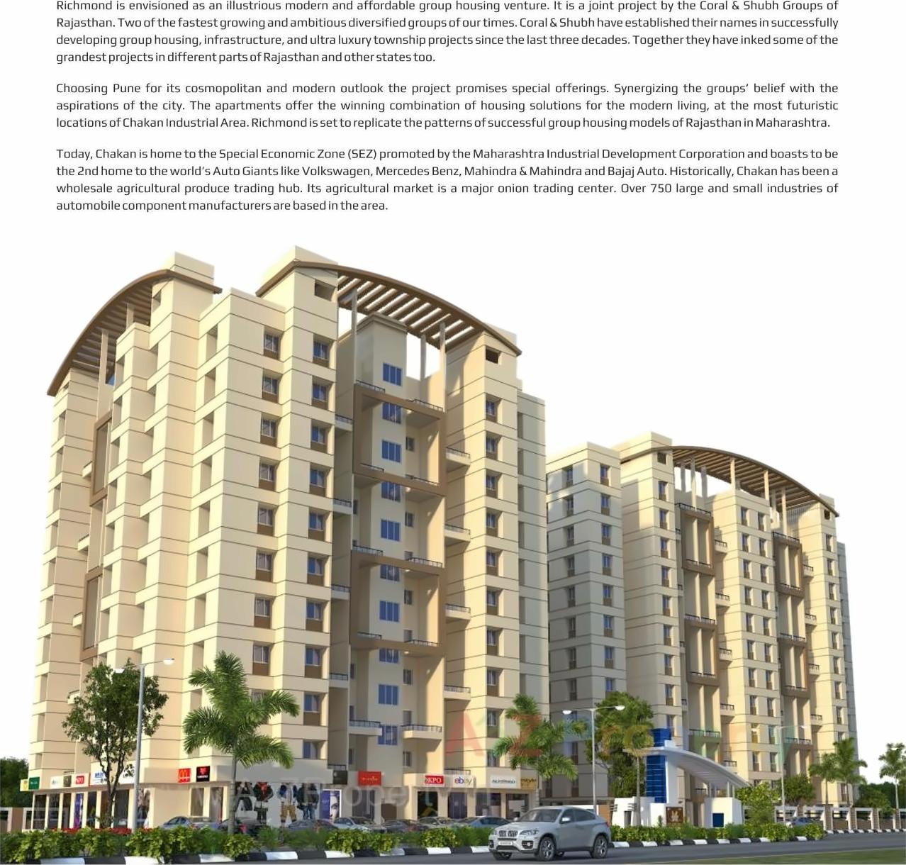 3D Elevation of real estate project Richmond located at Mahalunge, Pune, Maharashtra