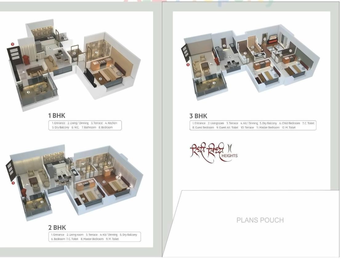 Layout of real estate project Riddhi Siddhi Heights located at Wakad, Pune, Maharashtra