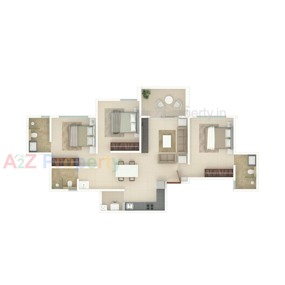 Rohan Madhuban Ii Typical 3 Bhk Floor Plans New of real estate project Rohan Madhuban Ii located at Pune-m-corp, Pune, Maharashtra