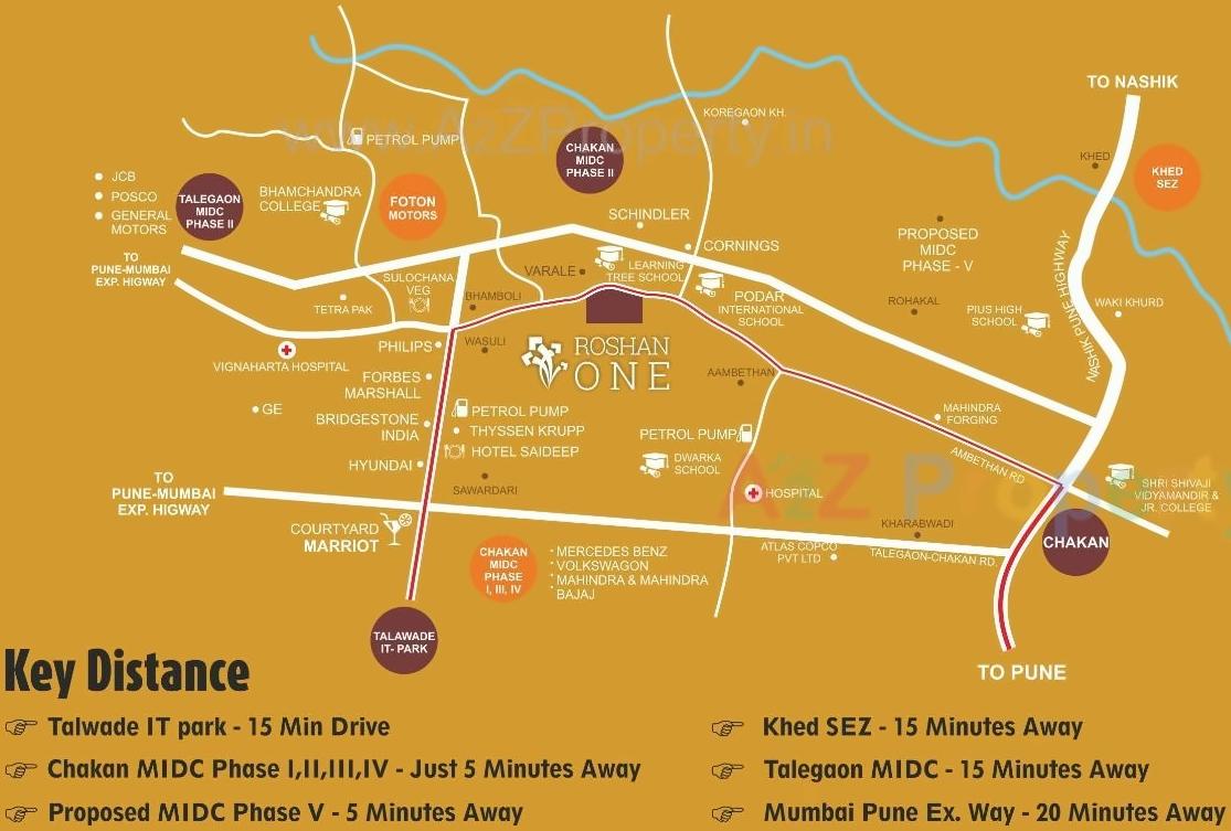 Keyplan of real estate project Roshan One Wing C located at Varale, Pune, Maharashtra