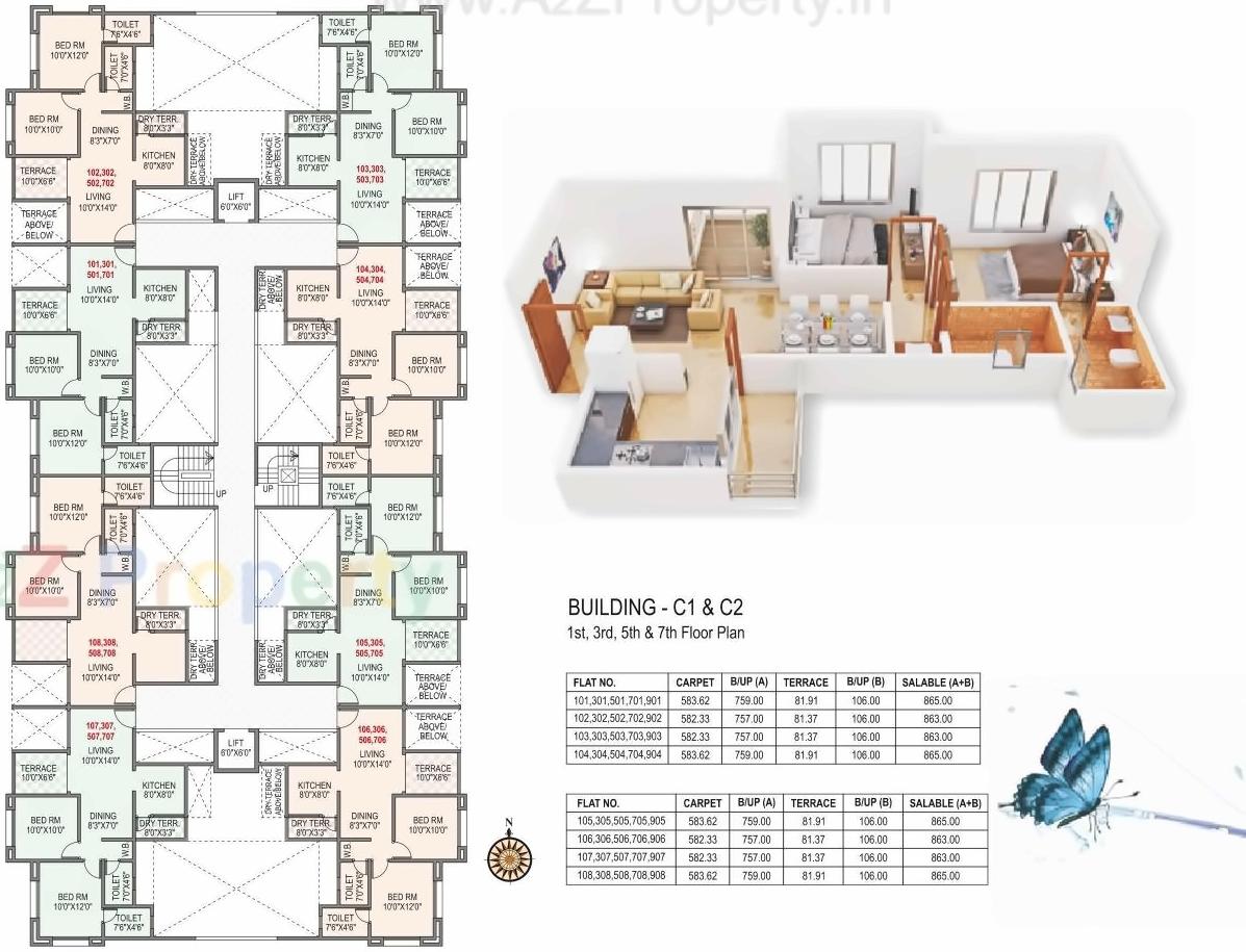 Layout of real estate project Royal Oak located at Wakad, Pune, Maharashtra