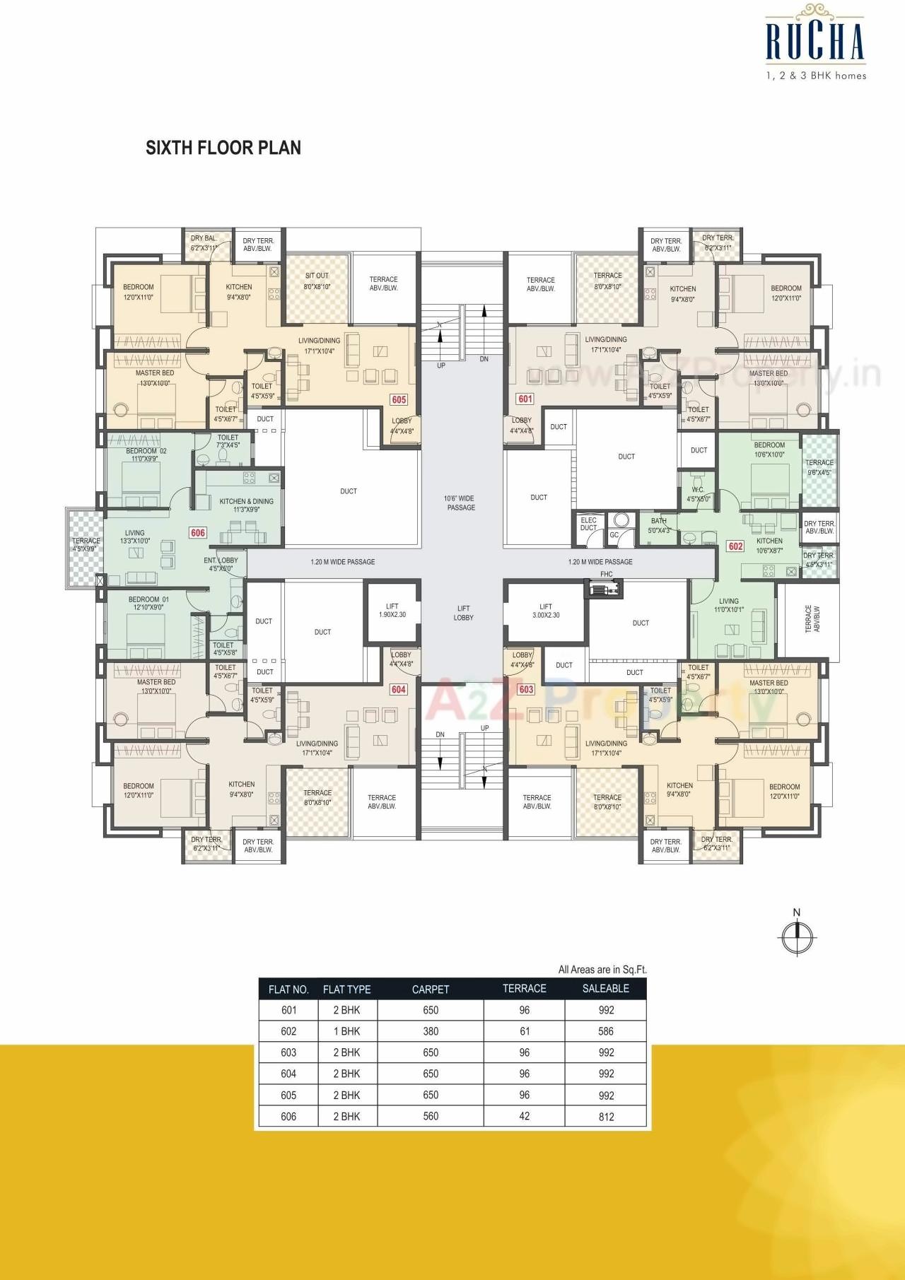 Layout of real estate project Rucha located at Punawale, Pune, Maharashtra