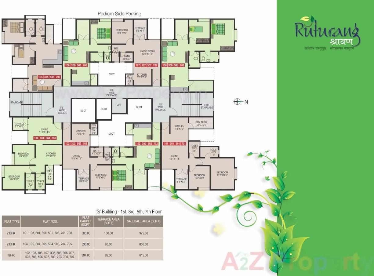 Layout of real estate project Ruturang Shravan located at Parvati, Pune, Maharashtra