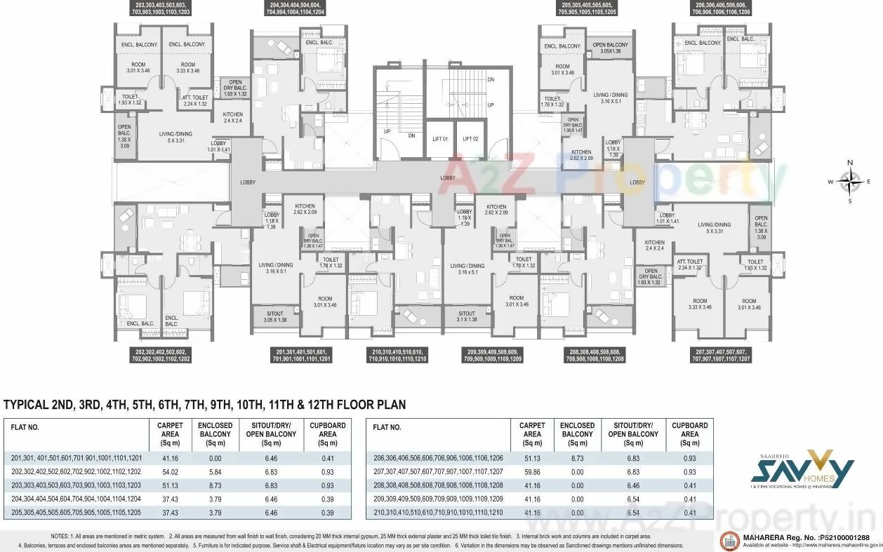 Layout of real estate project Saarrthi Savvy Homes located at Hinjavadi-ct, Pune, Maharashtra