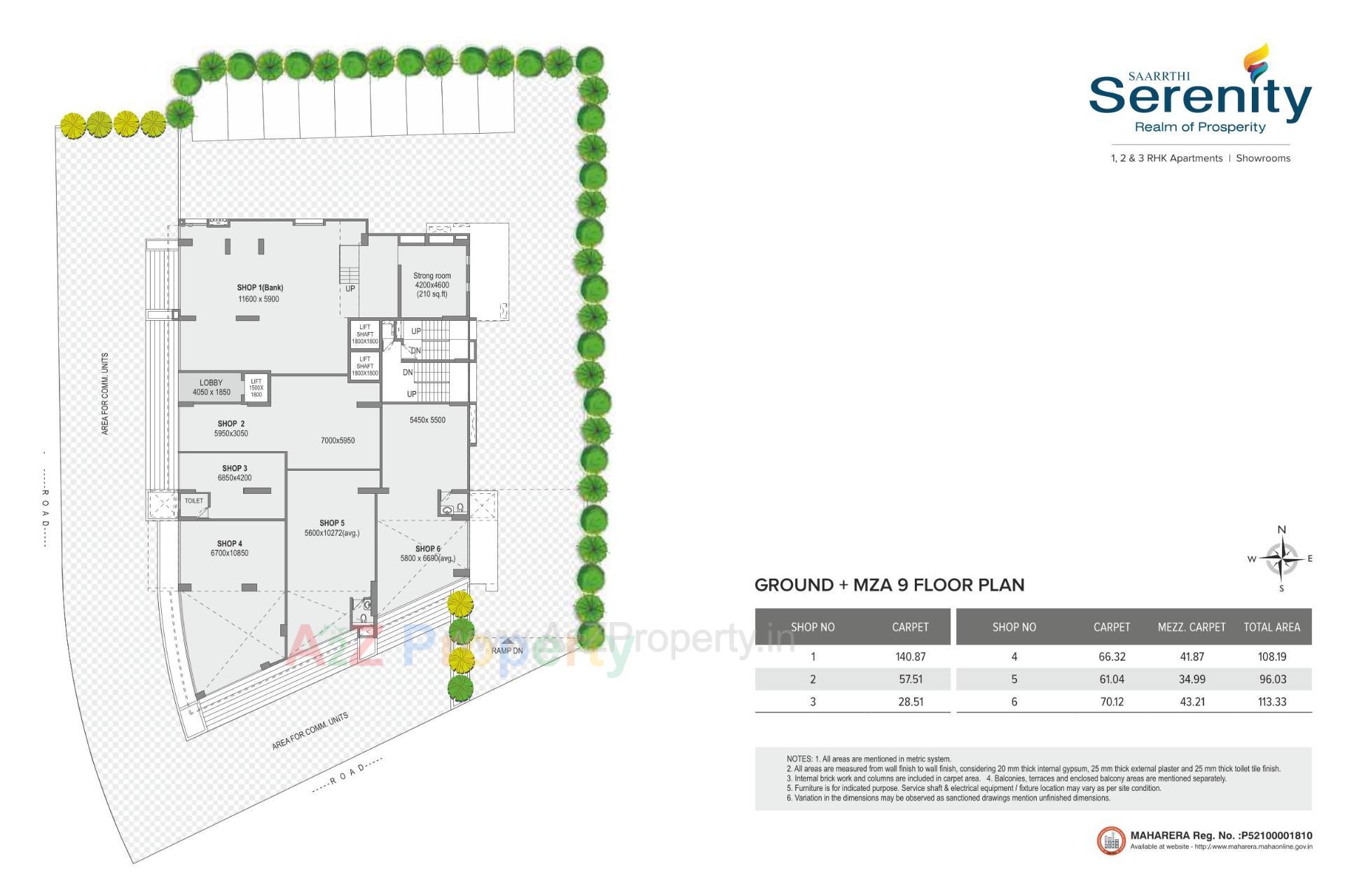 Layout of real estate project Saarrthi Serenity located at Kothrud, Pune, Maharashtra