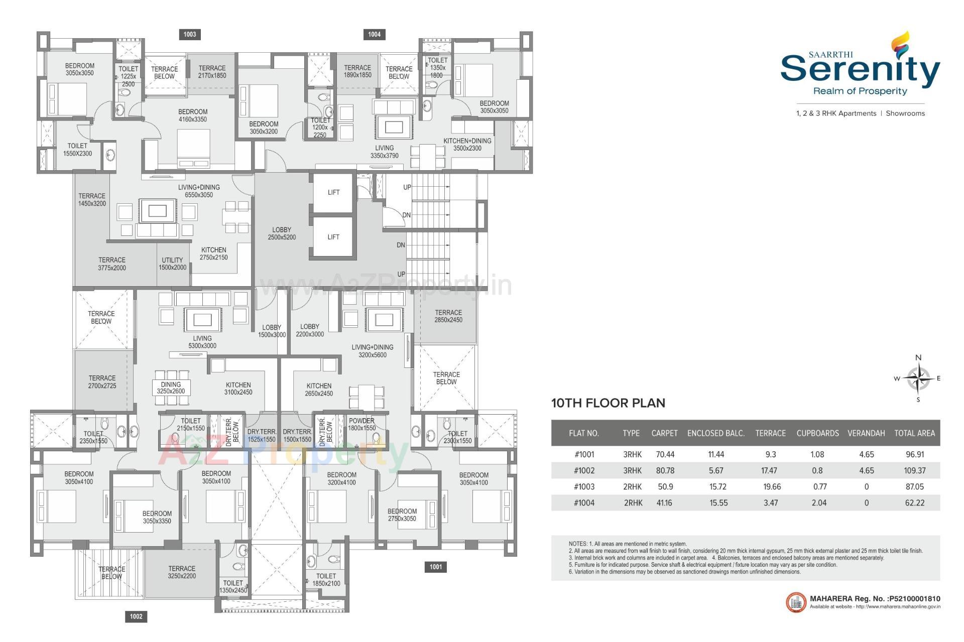 Layout of real estate project Saarrthi Serenity located at Kothrud, Pune, Maharashtra