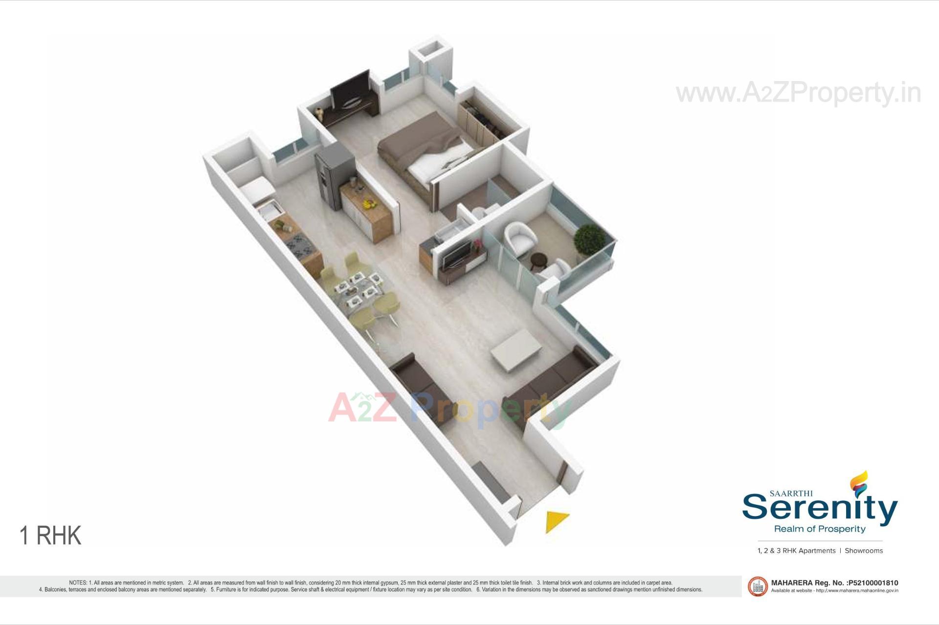 Layout of real estate project Saarrthi Serenity located at Kothrud, Pune, Maharashtra