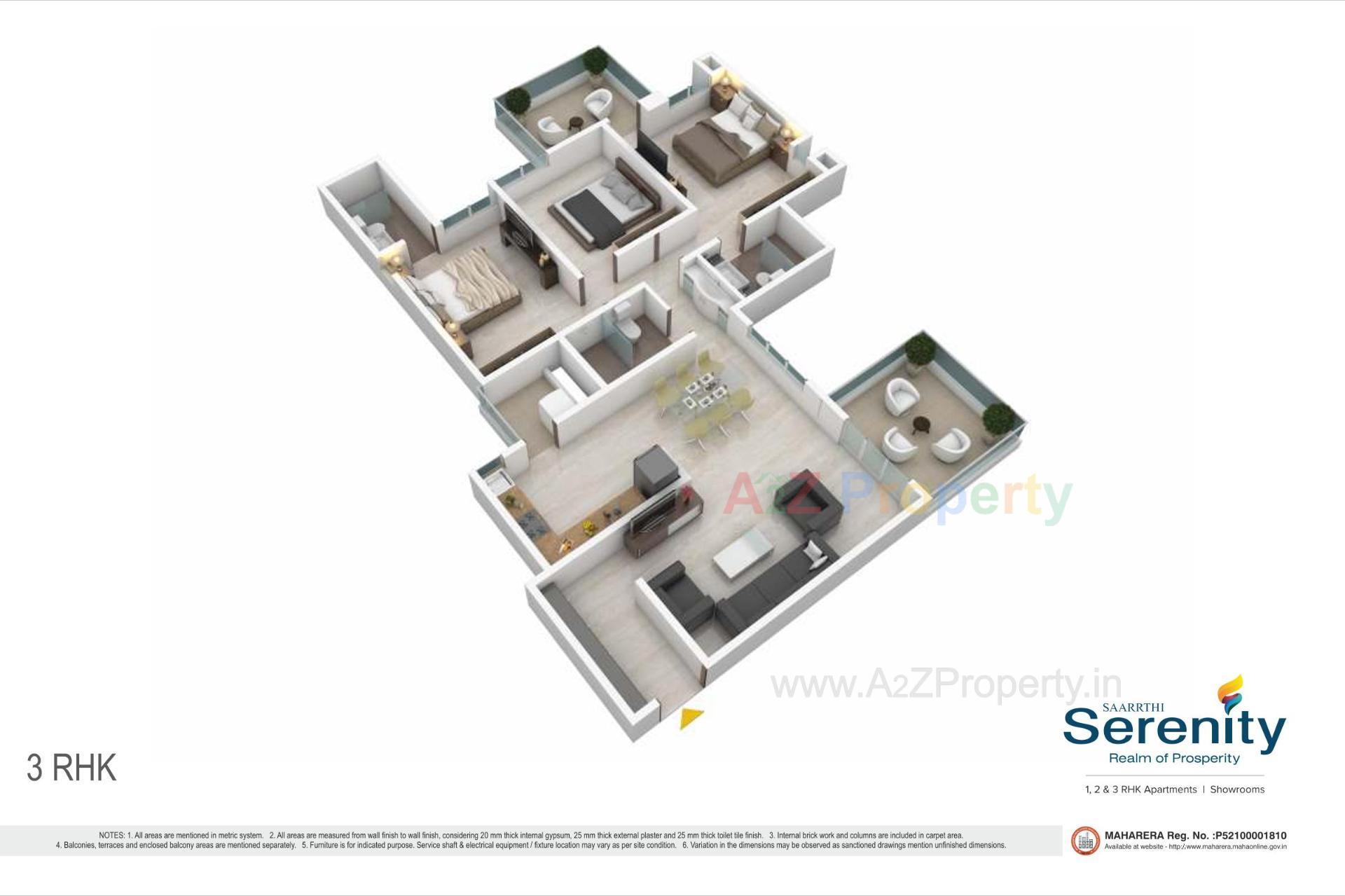 Layout of real estate project Saarrthi Serenity located at Kothrud, Pune, Maharashtra