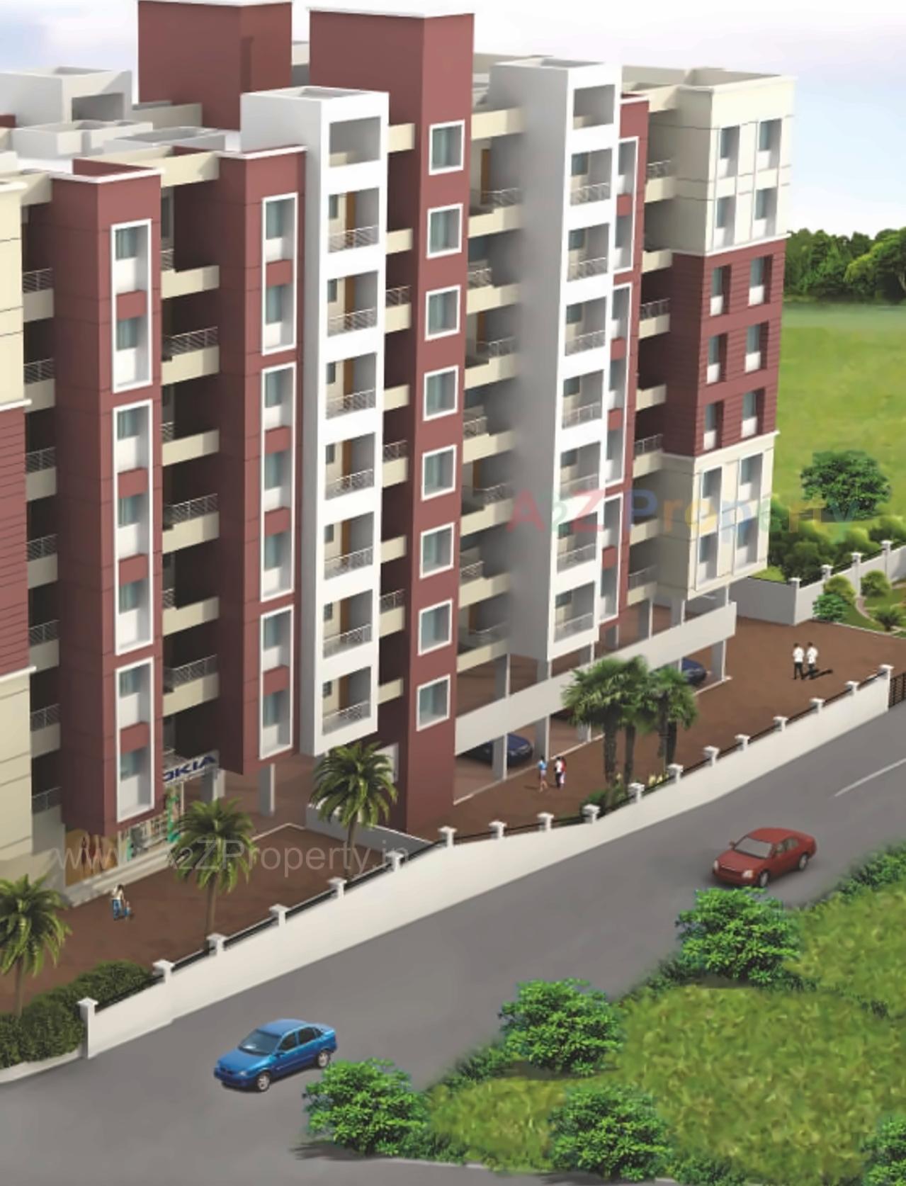 3D Elevation of real estate project Sai Nisarga Project located at Pune-m-corp, Pune, Maharashtra
