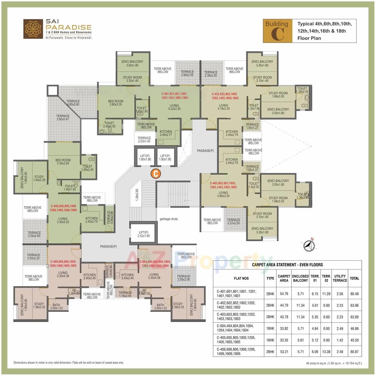 Layout of real estate project Sai Paradise located at Punawale, Pune, Maharashtra