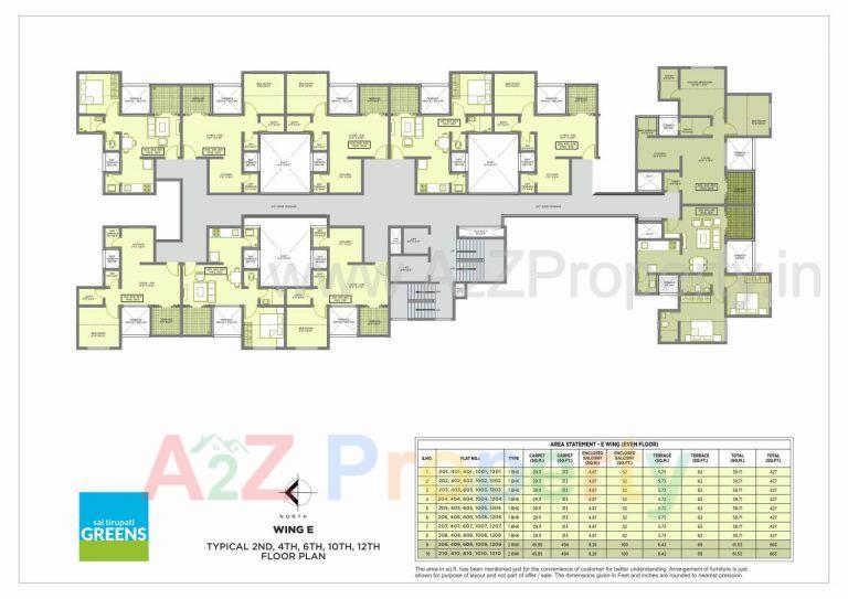 Floor Plan_e_even 768x543 1 of real estate project Sai Tirupati Greens located at Charholi, Pune, Maharashtra
