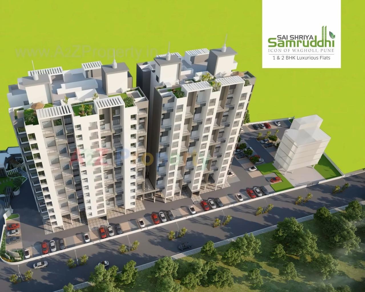 3D Elevation of real estate project Saishriya Samruddhi located at Wagholi, Pune, Maharashtra