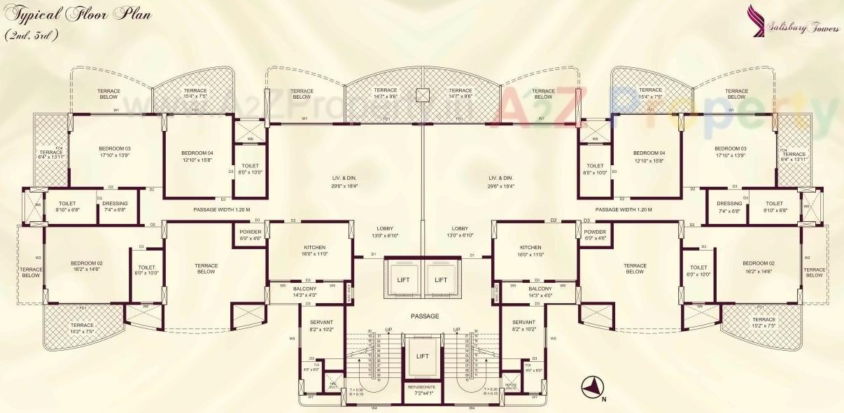 Layout of real estate project Salisbury Towers located at Gultekadi, Pune, Maharashtra