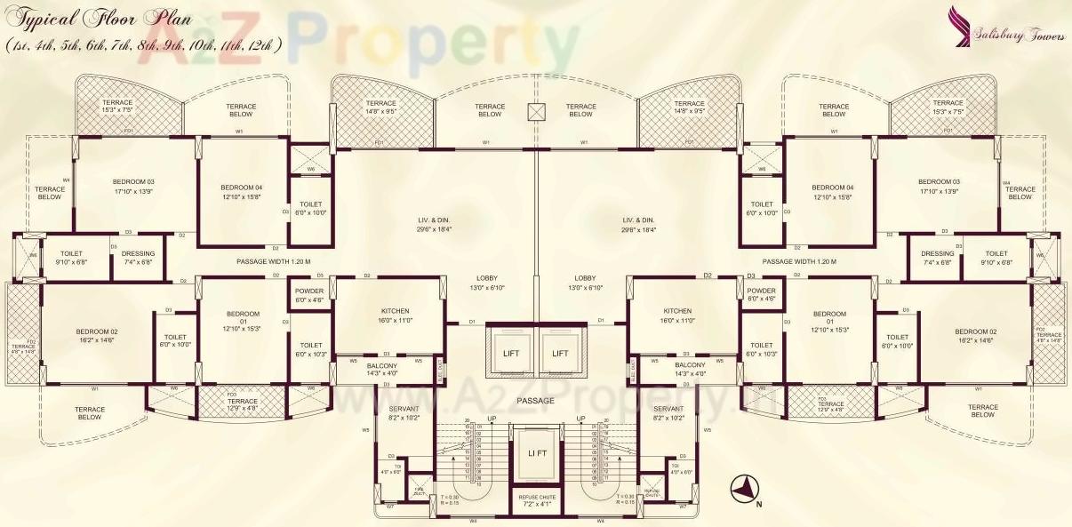 Layout of real estate project Salisbury Towers located at Gultekadi, Pune, Maharashtra