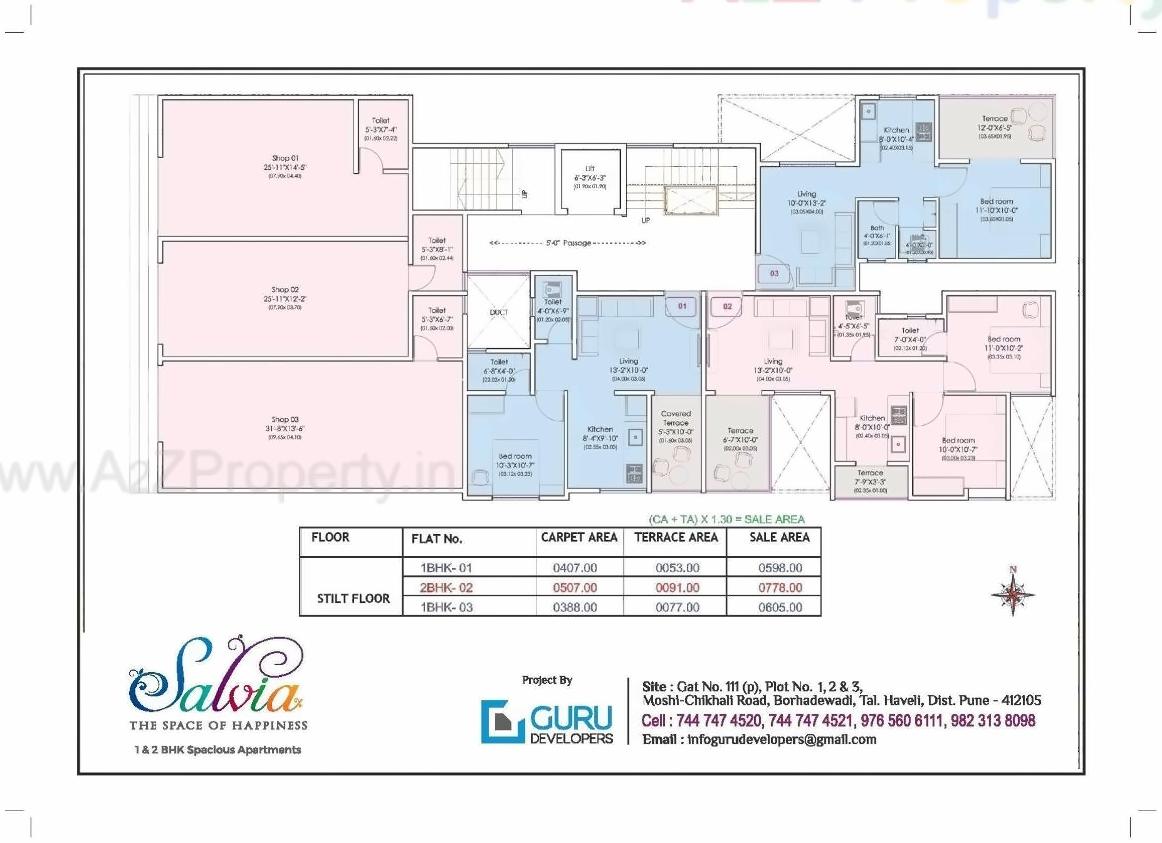 Layout of real estate project Salvia located at Bhosari, Pune, Maharashtra