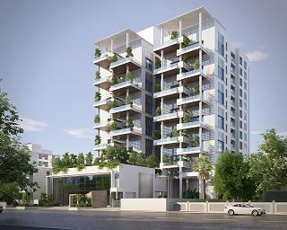 3D Elevation of real estate project Sangam Solitaire located at Pune-m-corp, Pune, Maharashtra
