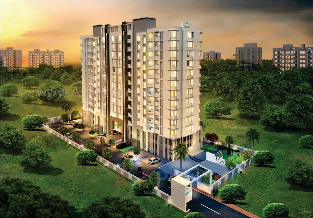 3D Elevation of real estate project Shades located at Mundhawa, Pune, Maharashtra