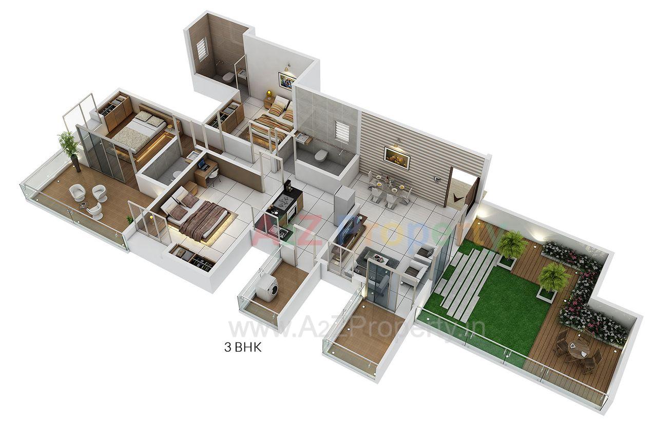 3bhkcsbig of real estate project Shankeshwar Dang Ikon located at Pimpri-chinchawad-m-corp, Pune, Maharashtra