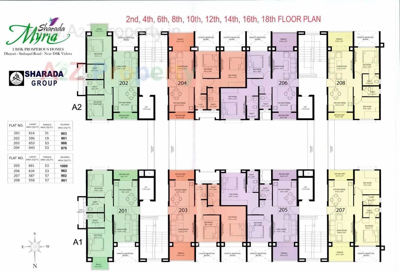 Layout of real estate project Sharada Myria located at Kirkatwadi, Pune, Maharashtra