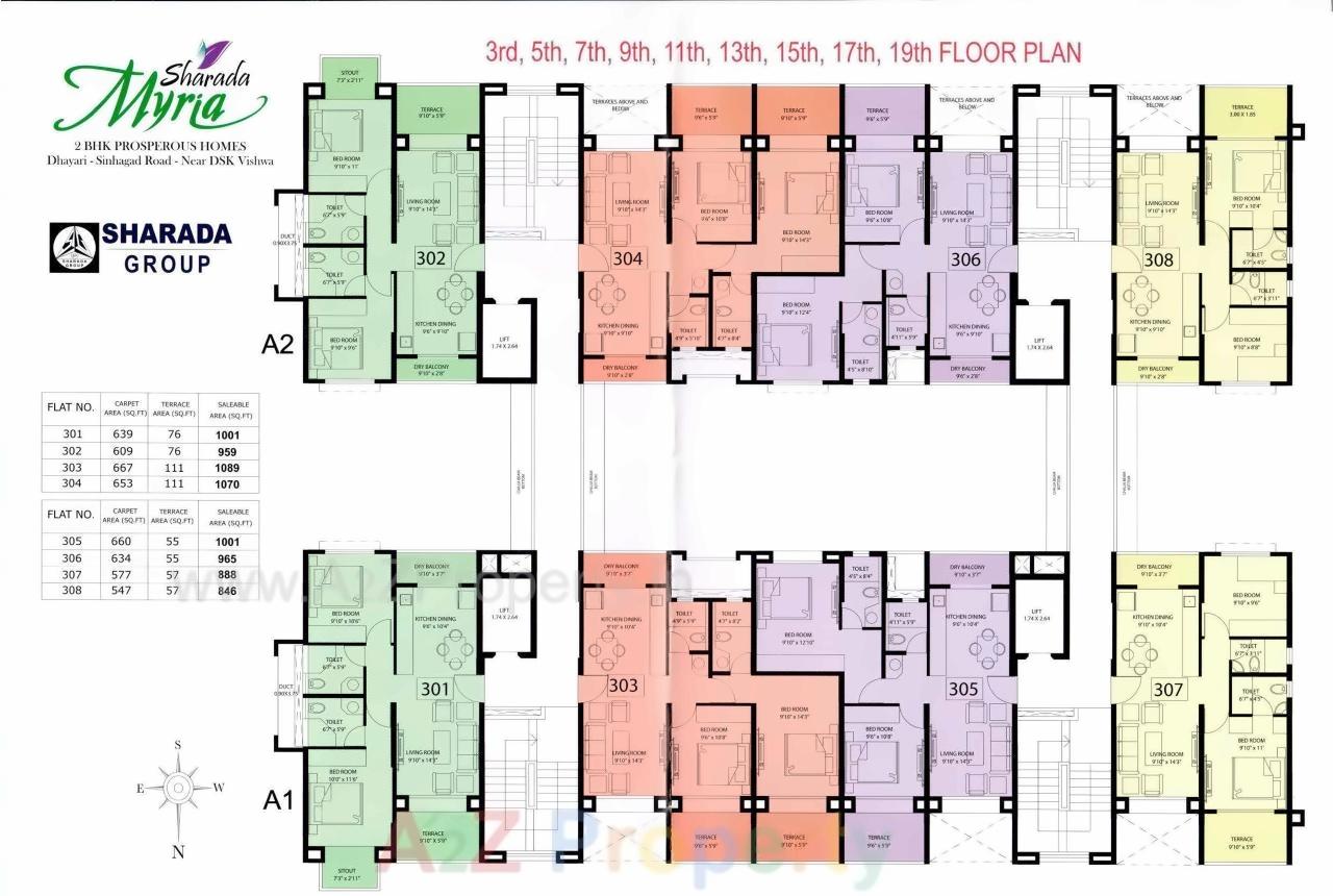 Layout of real estate project Sharada Myria located at Kirkatwadi, Pune, Maharashtra