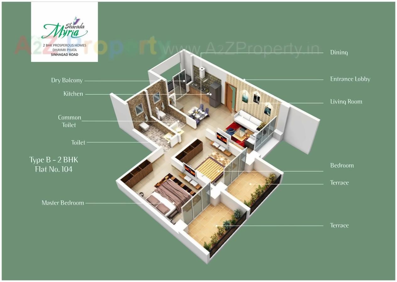 Layout of real estate project Sharada Myria located at Kirkatwadi, Pune, Maharashtra