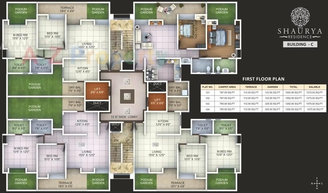 Layout of real estate project Shaurya Residence located at Lohgaon, Pune, Maharashtra