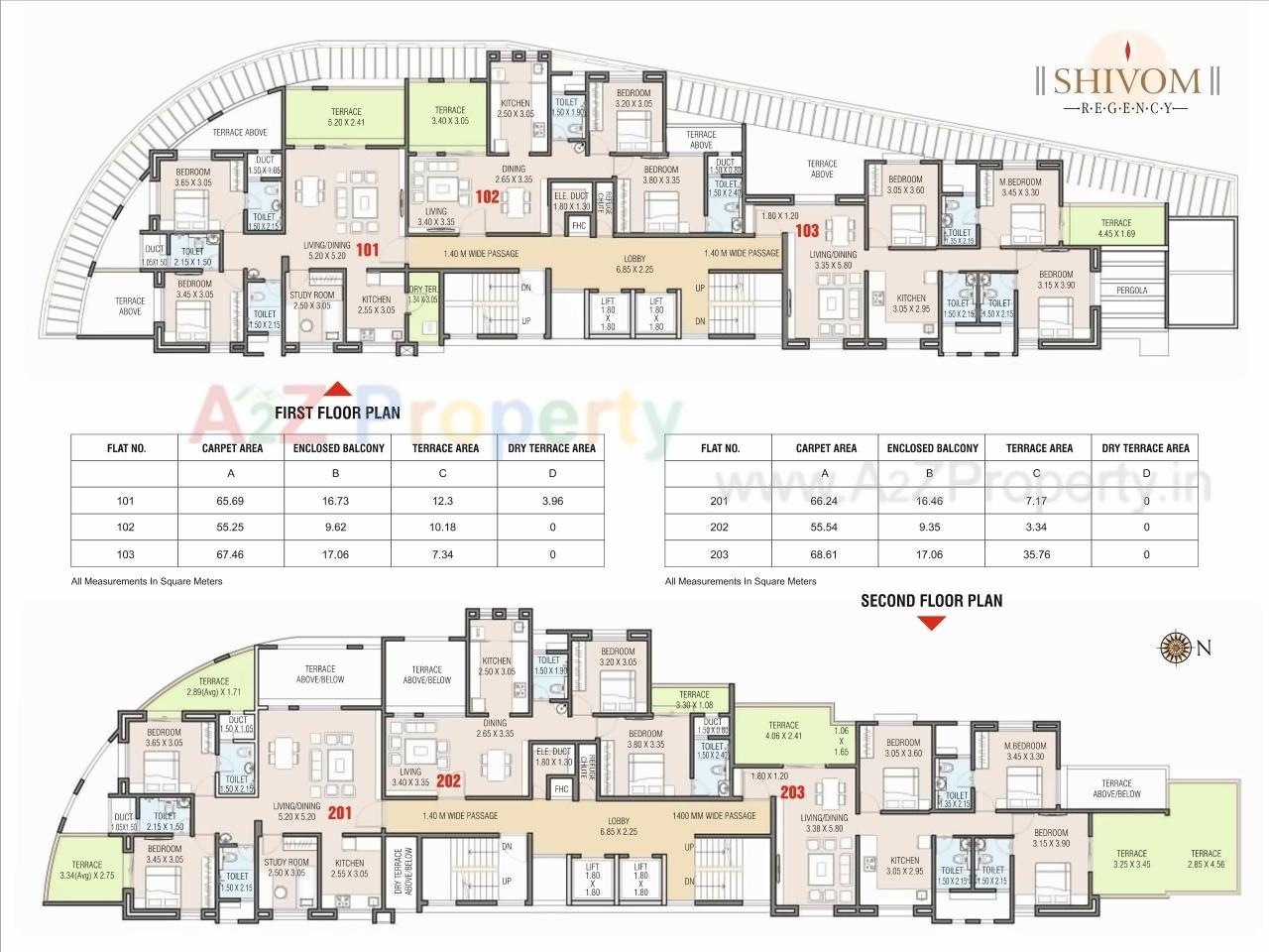 Layout of real estate project Shivom Regency located at Baner, Pune, Maharashtra