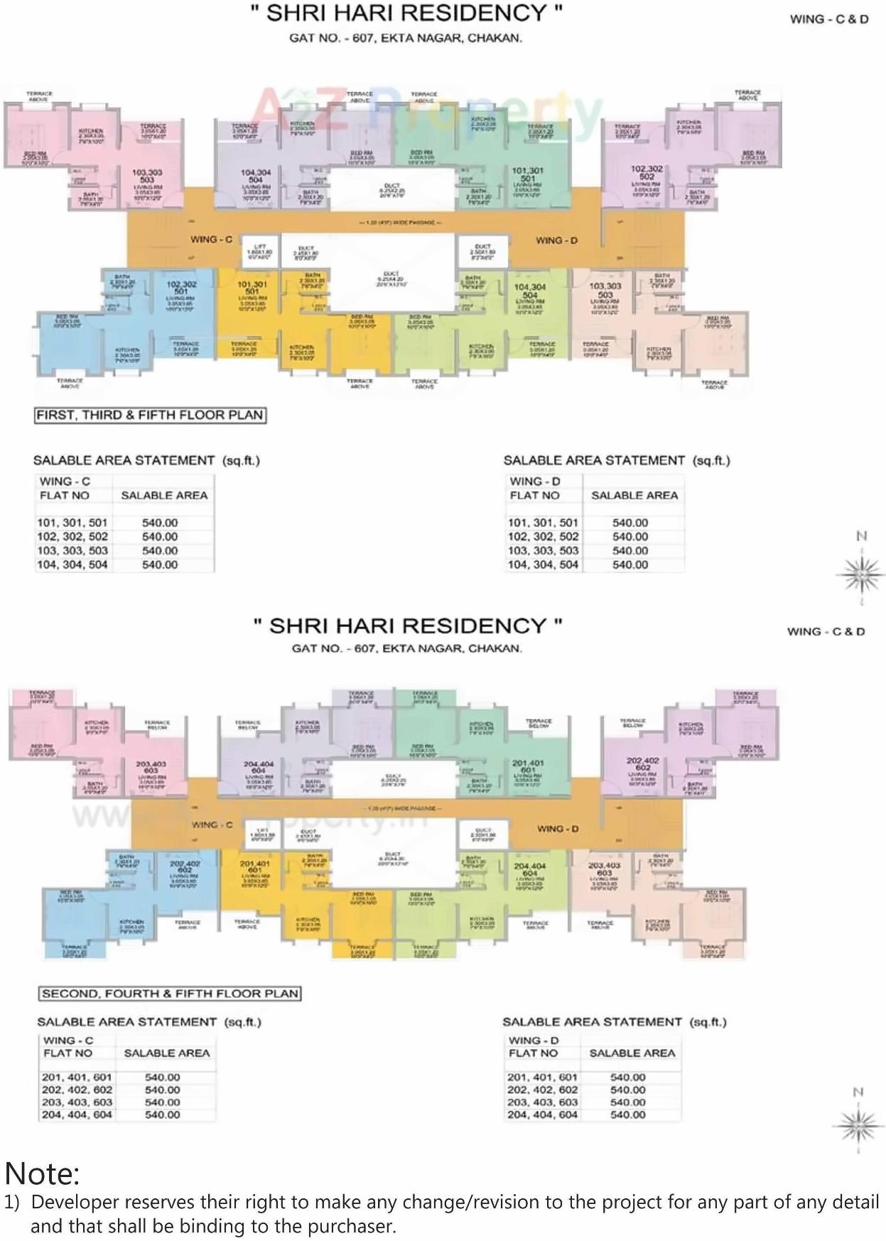 Layout of real estate project Shree Hari Residency located at Chakan-ct, Pune, Maharashtra