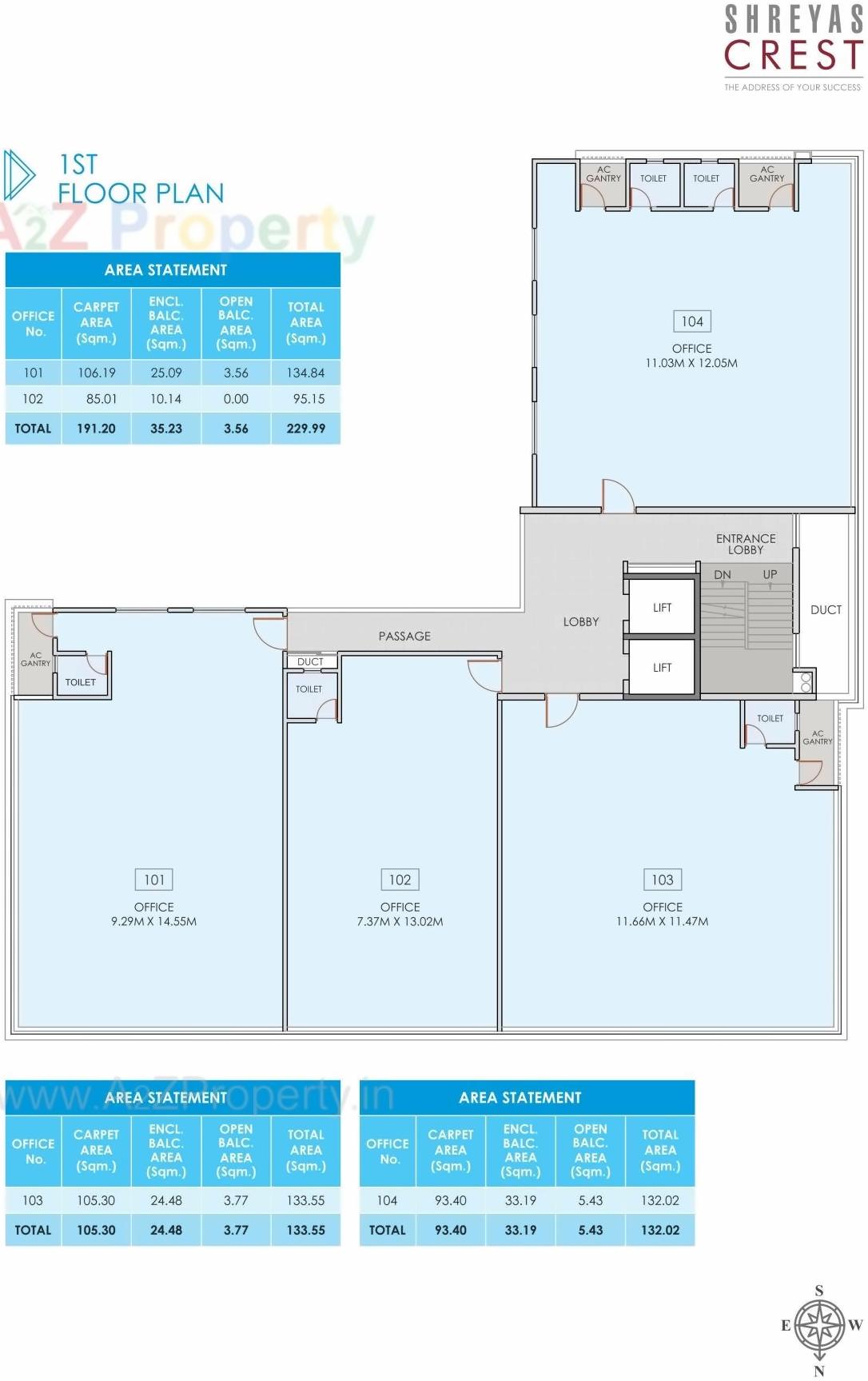 Layout of real estate project Shreyas Crest located at Baner, Pune, Maharashtra