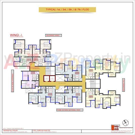 Floor Plan Even Floor_2 of real estate project Shreyas Happy Homes located at Harishchandri, Pune, Maharashtra