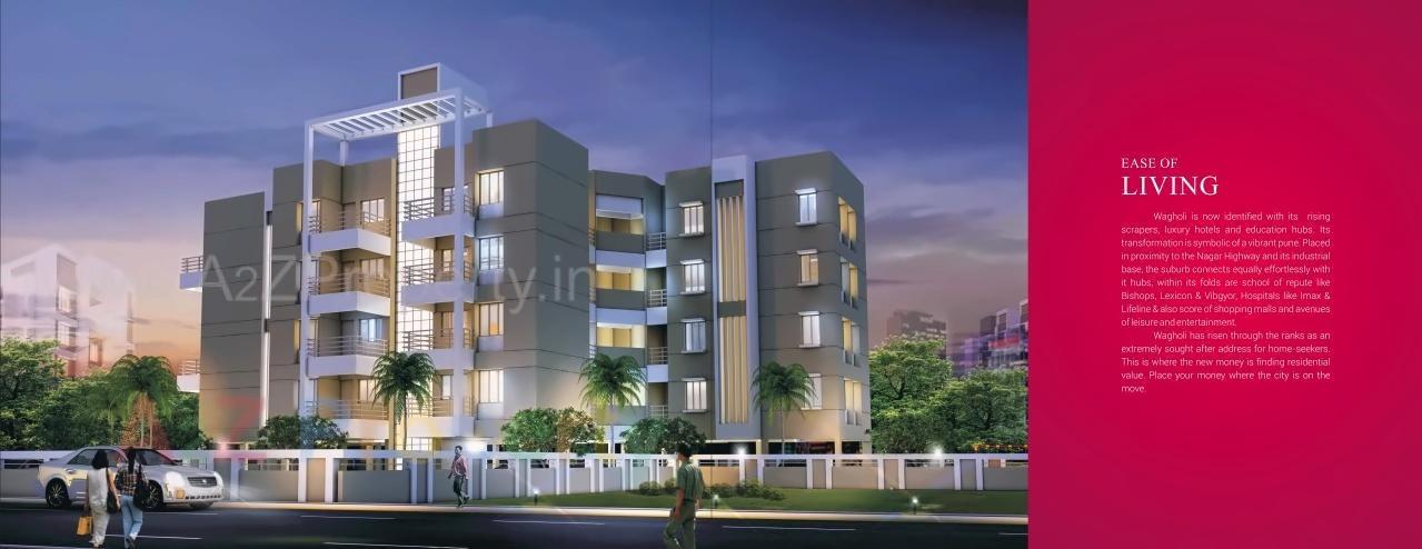 3D Elevation of real estate project Shubham Residency located at Wagholi, Pune, Maharashtra