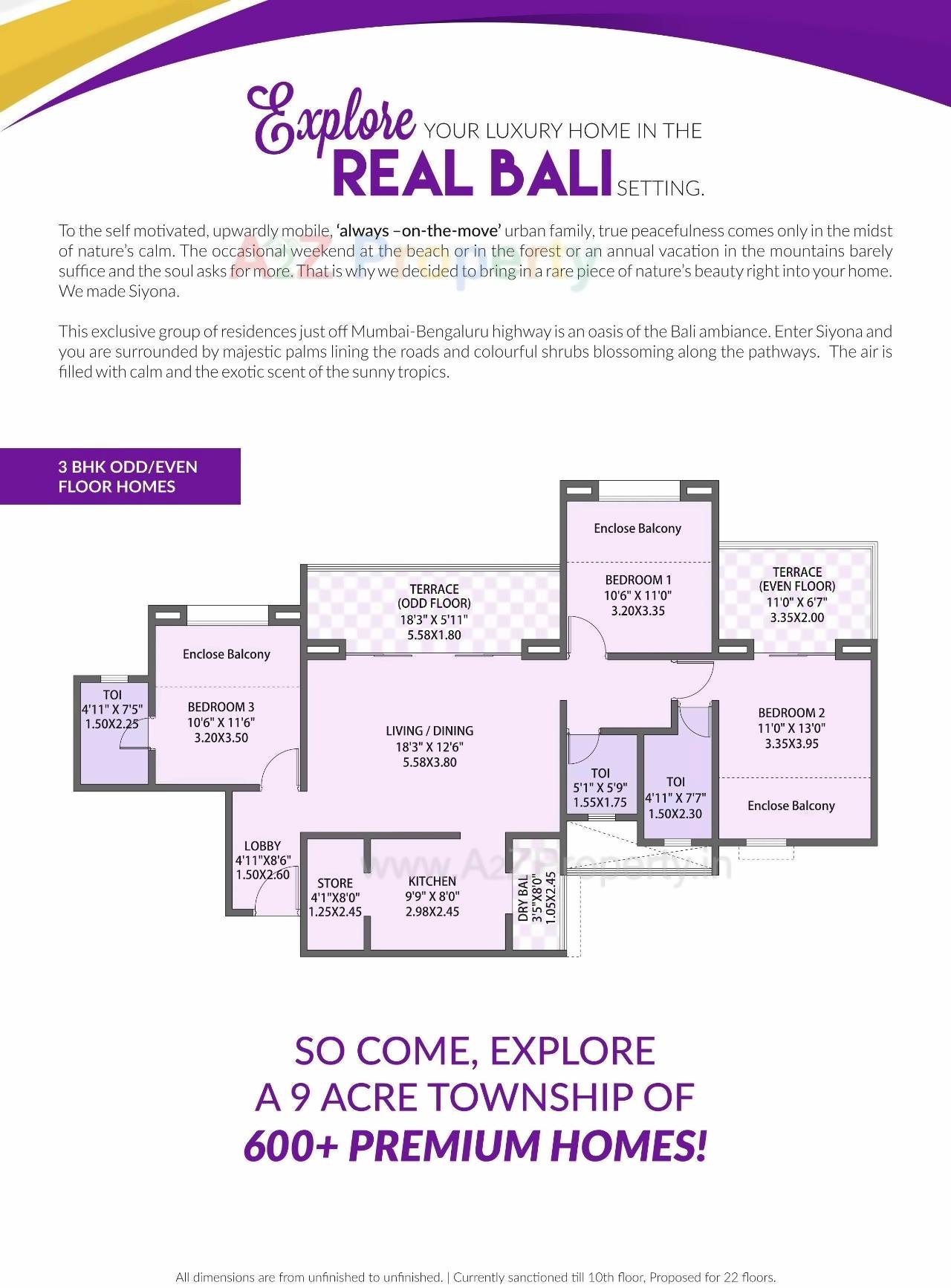 Layout of real estate project Siyona located at Punawale, Pune, Maharashtra