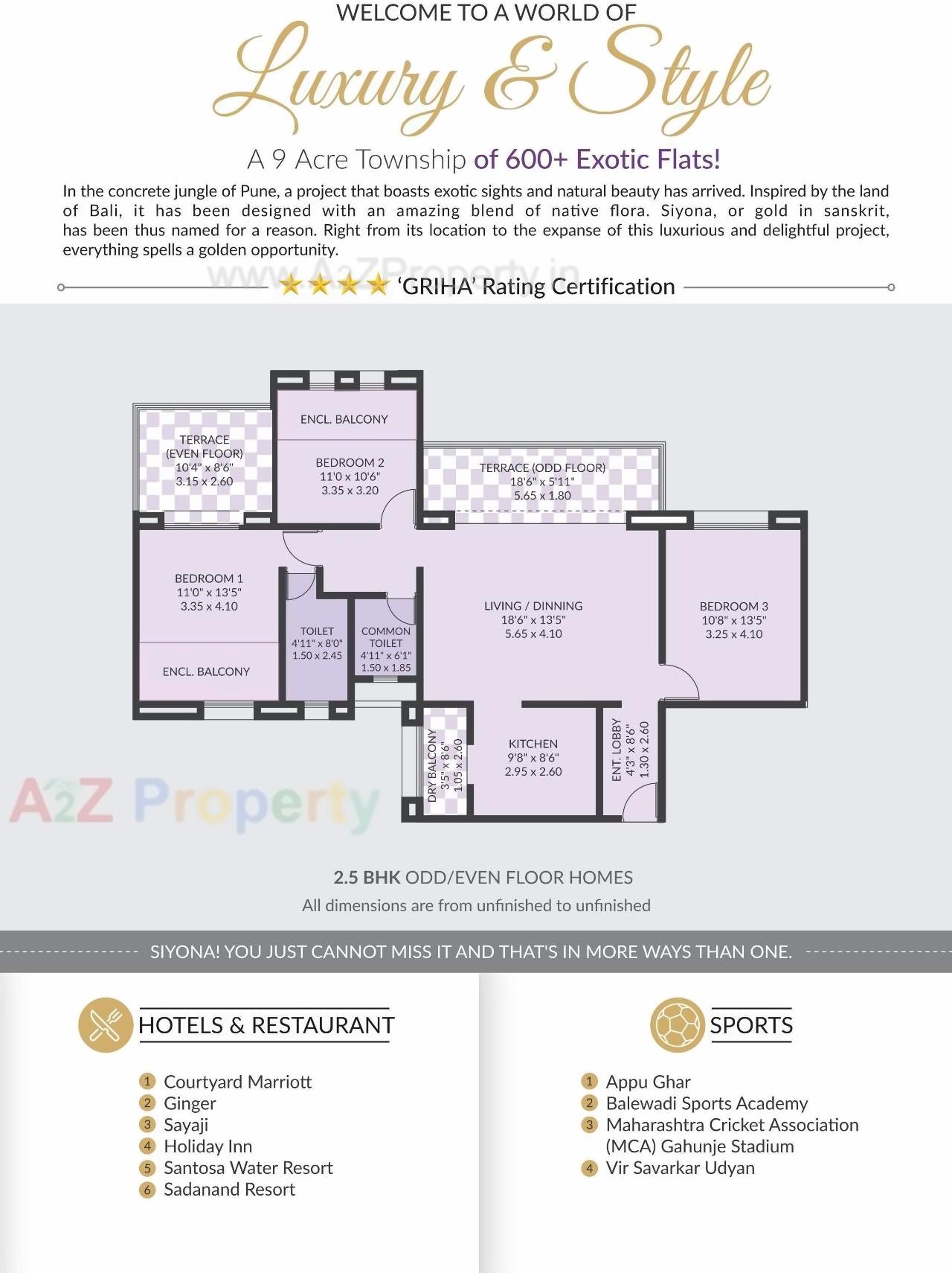 Layout of real estate project Siyona located at Punawale, Pune, Maharashtra