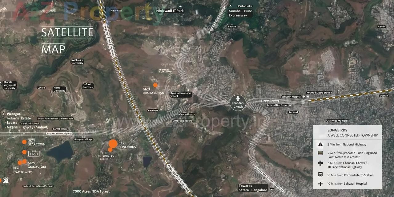 Keyplan of real estate project Skyi Songbirds  B located at Bhugaon, Pune, Maharashtra